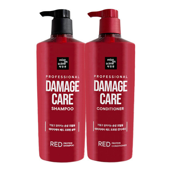 데미지케어 레드 프로틴 샴푸 680ml+컨디셔너 680ml 2종세트