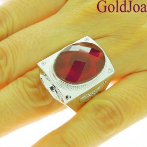 웅장한 고급 루비 합성 실버반지 21226r 선물