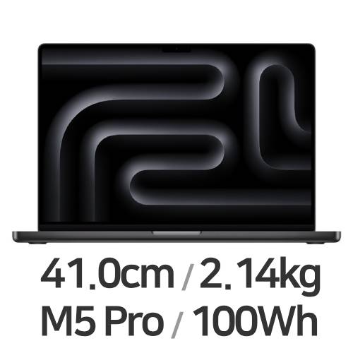 APPLE 맥북프로16 M5프로 18코어 CPU, 20코어 GPU 블랙 (램48GB, SSD 2TB)_이미지