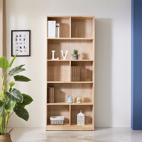 블리스데코 페로 5단 고무나무 원목 키큰 책장 800_이미지