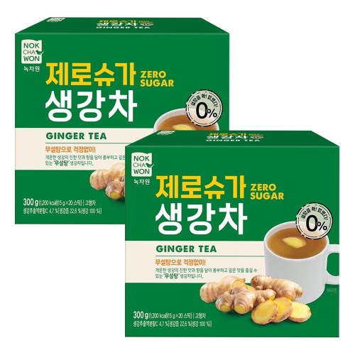 녹차원 제로슈가 생강차 20개입 (2개)_이미지