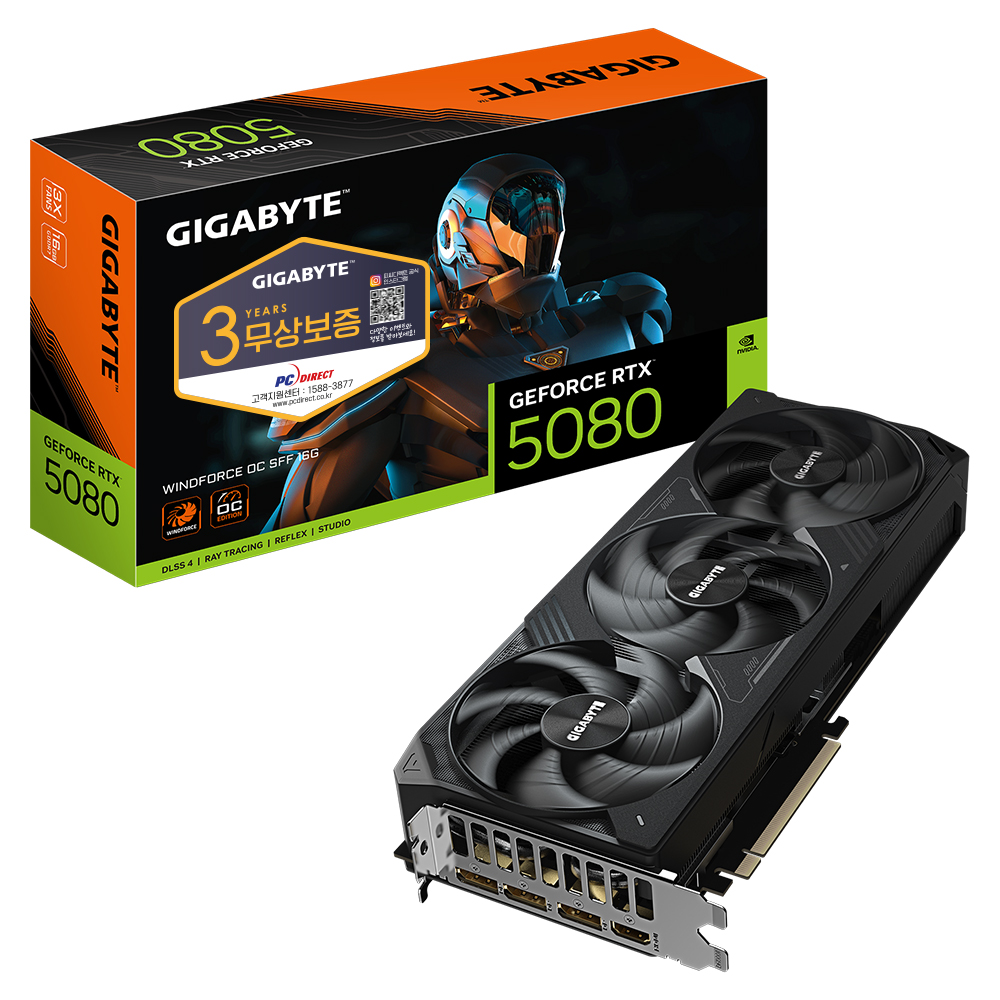 GIGABYTE 지포스 RTX 5080 WINDFORCE OC SFF D7 16GB 피씨디렉트_이미지