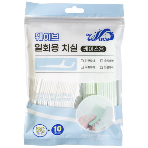 웨이브 Y자형 일회용 치실 케이스용 60개입