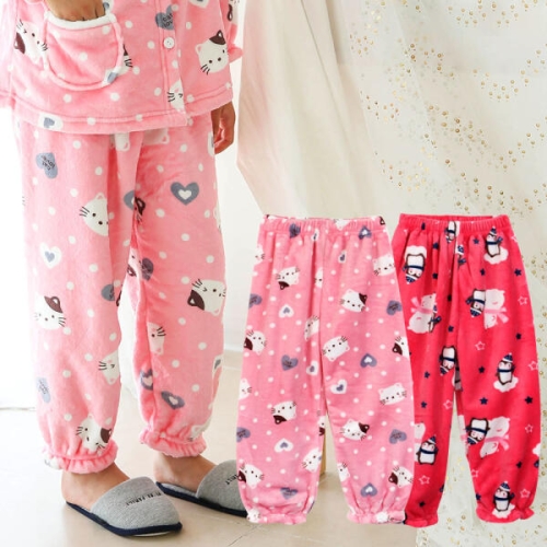 알콩단잠 유아동 수면바지 2세트 여아 주니어 파자마 극세사 겨울잠