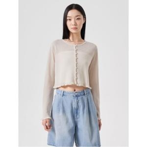  에잇세컨즈 여성 프릴 라운드넥 카디건_32485ALYCA