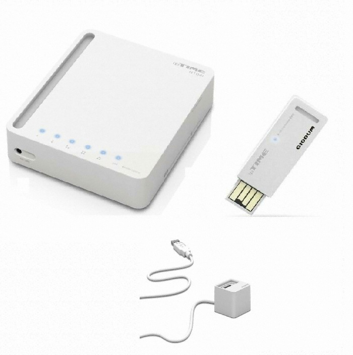 EFM ipTIME N104i 공유기 패키지 (+ G100UM USB 2.0 무선랜카드 + CU001 USB 연장크래들)