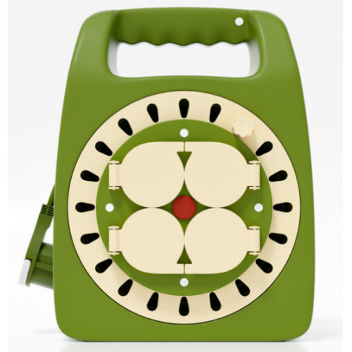 러그박스 4구 캡형 코드릴 캠핑릴선 민트옐로우 (20m)_이미지