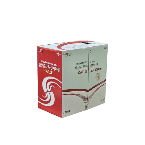 라인업시스템 LANSTAR CAT.5E UTP CABLE 통신공사용 (블랙, 300m, LS-UTP5H-300MBK)_이미지
