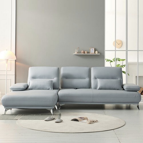 우아미가구 카리안 스윙 가죽소파 4인용 (스툴포함)