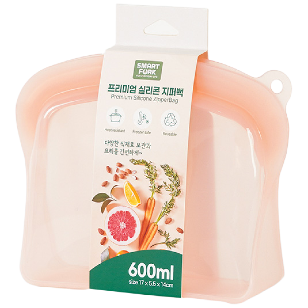 스마트포크 실리콘 지퍼백 600ml(1개)
