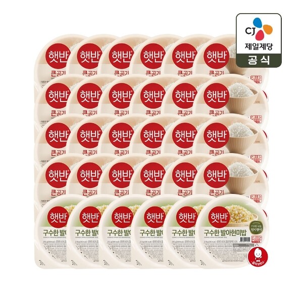 CJ제일제당 햇반 큰공기 300g 24개+발아현미밥 210g 6개