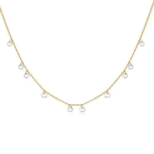 골드 드롭렛 스테이션 925 실버 목걸이 N074-08G