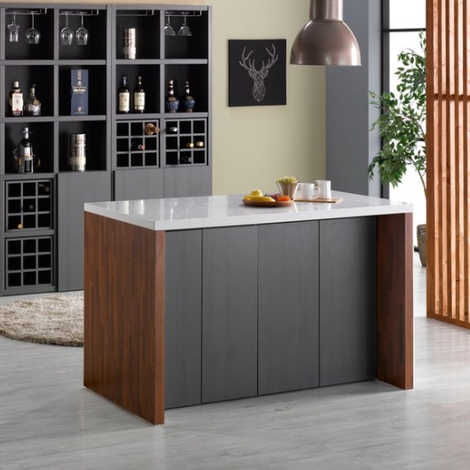 아이앤 로리스 ㄷ형 인조대리석 높은 홈바 식탁 1400 (의자별도)_이미지