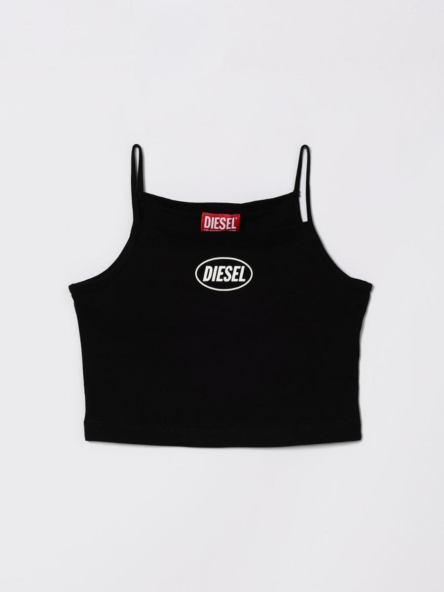 디젤 Little Girls T shirt J025840GRAI Black K900 포함_이미지