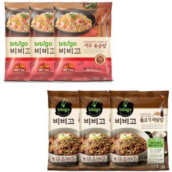 CJ제일제당 햇반 새우볶음밥 420g x 3개 + 불고기 비빔밥 403g x 3개 (1세트)