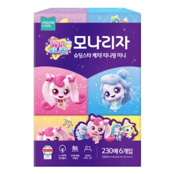 모나리자 캐치<b>티니핑</b> 미니 미용티슈 230매 (6입)