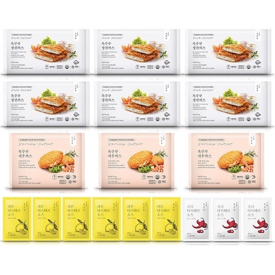 지케이라이프 옥주부 생선까스 100g x 6개+새우까스 110g x 3개+레몬 타르타르소스 40g x 6개+칠리 타르타르소스 40g x 3개 (1개)