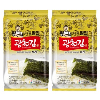 광천<b>김</b> 달인 재래 <b>도시락</b><b>김</b> 4g 40개