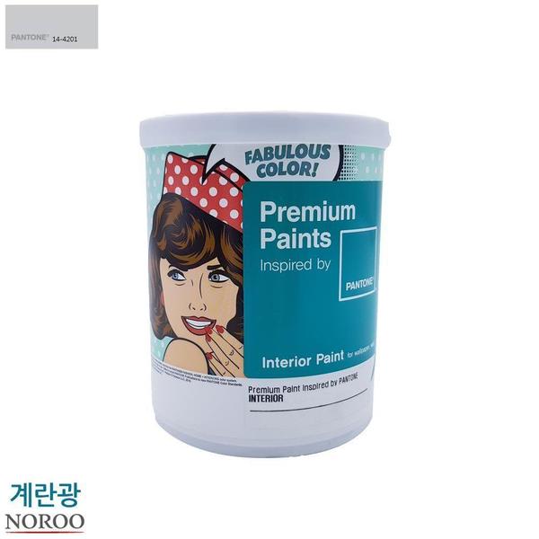 팬톤 내부용 계란광 수성페인트 1L 회색14-4201 WFHLZ9P