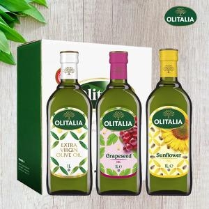 올리타리아 올리브유 1L 1병 + 포도씨유 1L 1병 + 해바라기씨유 1L 1병 세트 (1개)