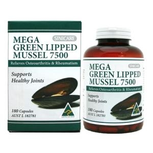 시니오스트레일리아 시니케어 Mega Green Lipped Mussel 7500 메가 그린 리피드 머슬 7500 초록 홍합 180캡슐 1팩