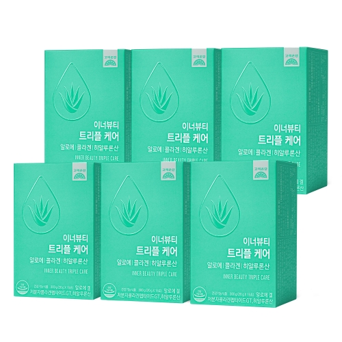 고려은단 이너뷰티 트리플케어 알로에 콜라겐 히알루론산 15포 (6개)