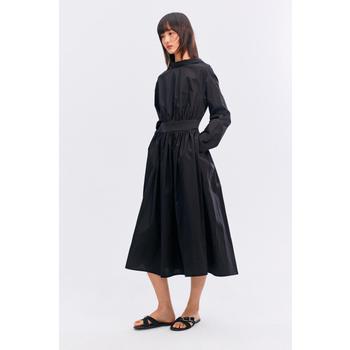 칼라 셔츠 드레스 블랙 1328200002