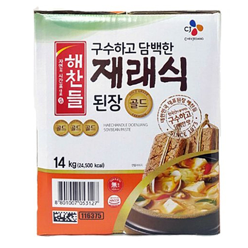 해찬들 구수하고 담백한 재래식 된장 골드 14kg (1개)_이미지