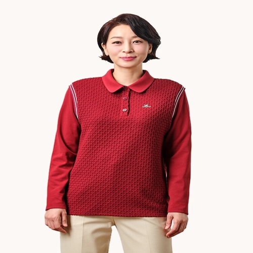 마담엘레강스 엠보 스포티 블라우스 KYV3BL06