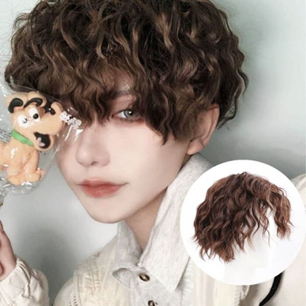 745TEY55 통가발 웨이브 펌 정수리 앞머리 미용 장발