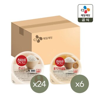 CJ제일제당 <b>햇반</b> 큰공기 300g <b>24개</b> + 윤기가득 쌀밥 <b>210g</b> 6개