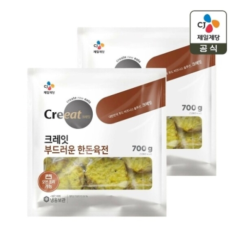 CJ제일제당 크레잇 부드러운 한돈육전 700g (2개)