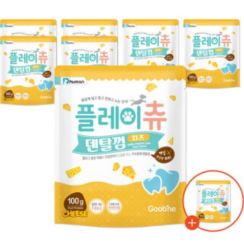 듀먼 플레이츄 덴탈껌 치즈맛 100g (8개)_이미지