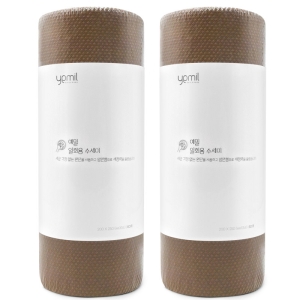 예밀 뜯어쓰는 일회용 수세미 롤형 60p 브라운 2개_이미지