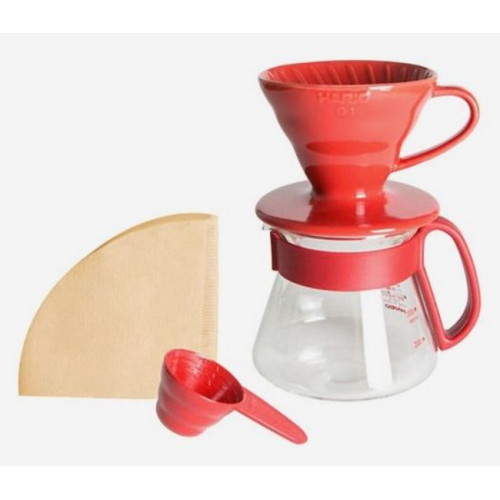 V60 도자기 2인 핸드드립세트 레드 (VDS-3012R)
