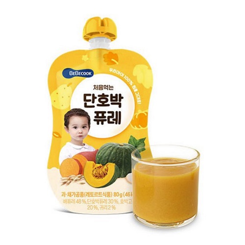 베베쿡 처음먹는 단호박 퓨레 80g (1개)