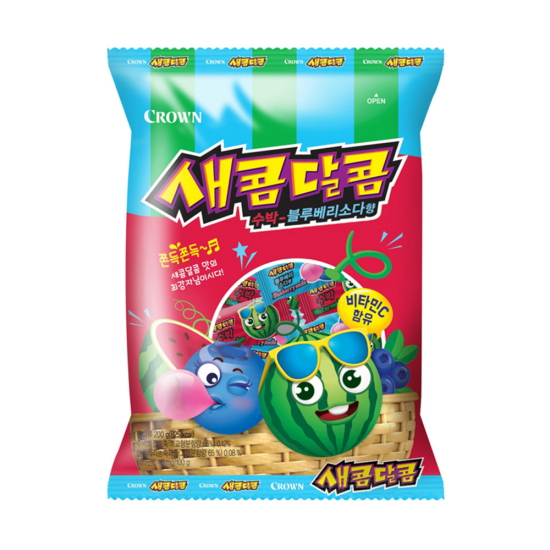 크라운제과 새콤달콤 수박 블루베리소다향 200g (20개)_이미지