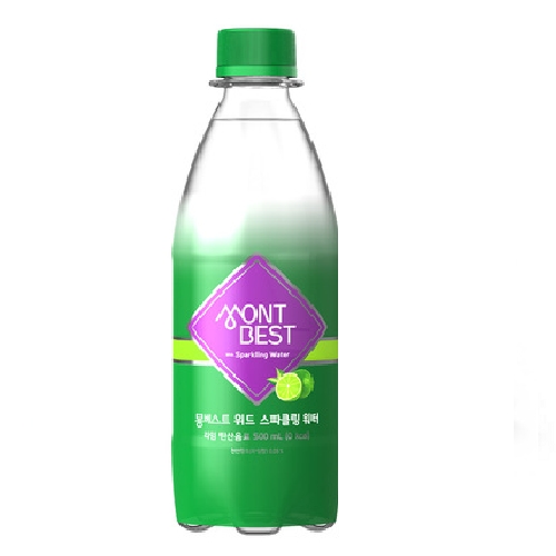 한국청정음료 몽베스트 위드 스파클링 워터 라임 500ml (40개)_이미지