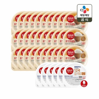 CJ제일제당 햇반 윤기가득쌀밥 <b>210g</b> 30개 + 12곡 잡곡<b>밥</b> <b>210g</b> 6개