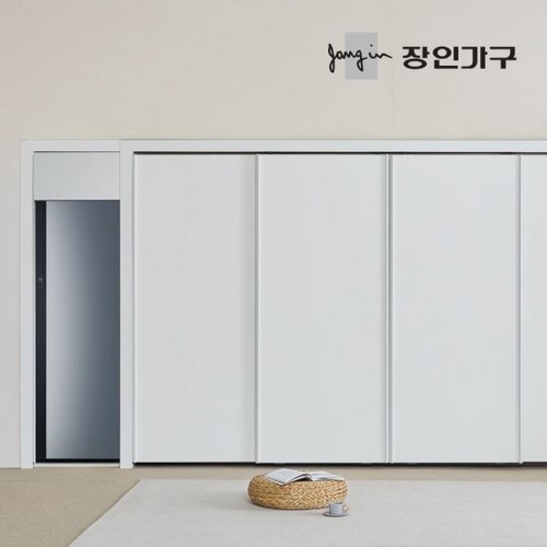 장인가구 드로잉 무광 슬라이딩 붙박이장+스타일러장