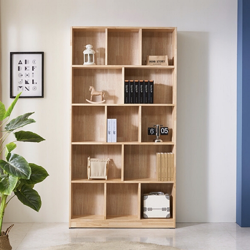 블리스데코 페로 5단 고무나무 원목 키큰 책장 1000_이미지