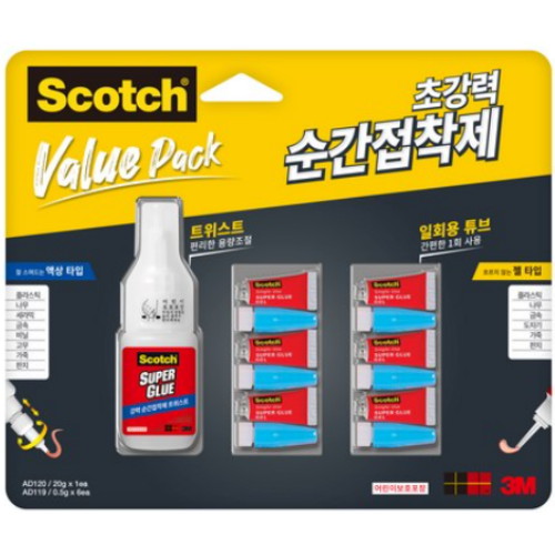 3M 스카치 멀티팩 액상타입 AD120 20g + 젤타입 AD119 0.5g x 6개 (2세트)_이미지