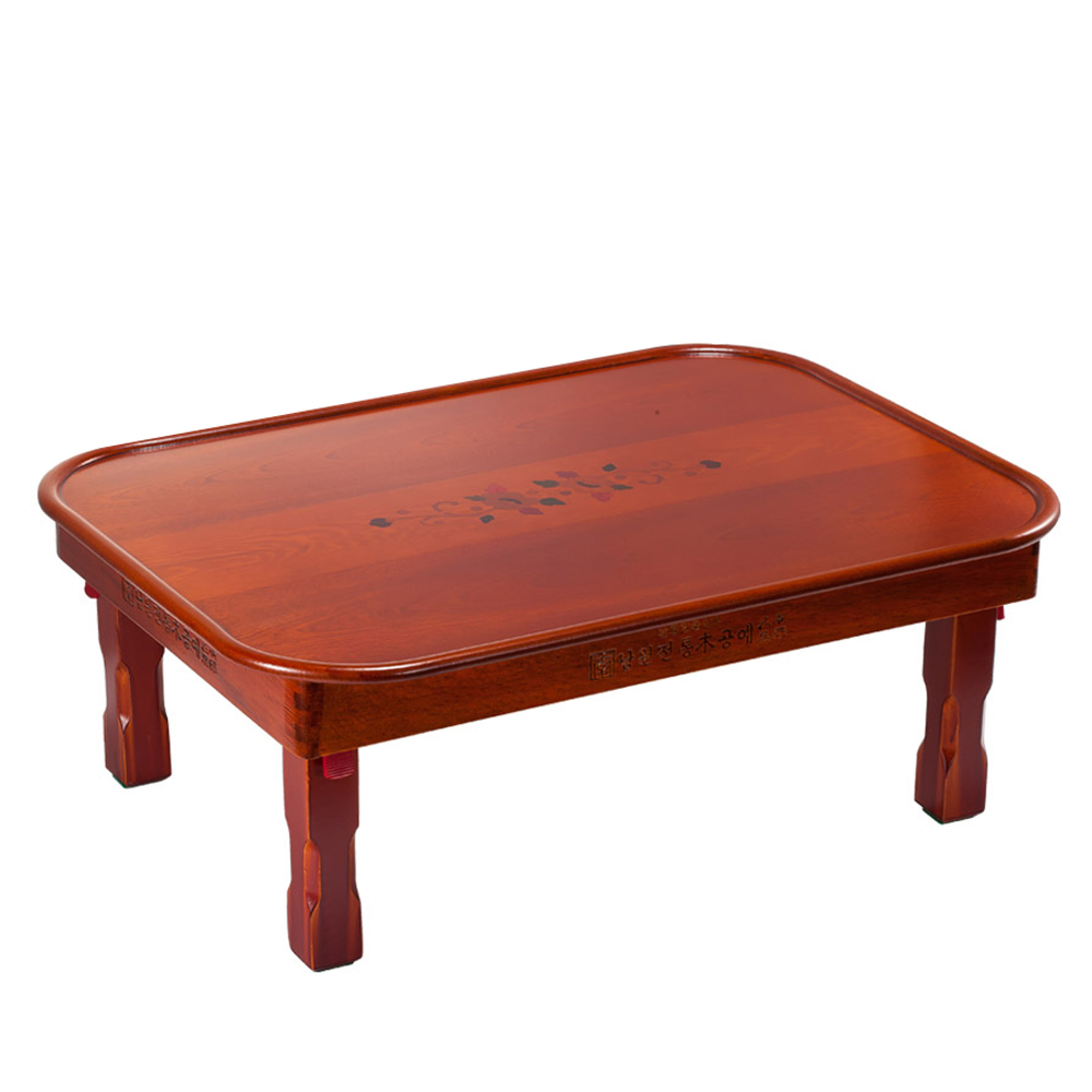 남원목기공예사 꽃 상감 6인 2도 타원형 상