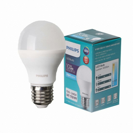 필립스 LED 벌브전구 주광색 10W