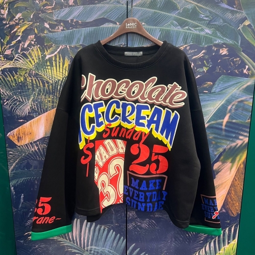 미쥬 르니앤맥코이 소매배색프린팅오버핏맨투맨티셔츠MM11TS703_IC