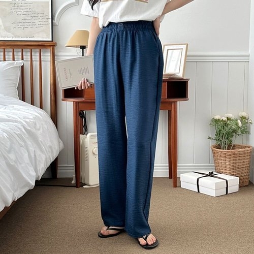 알티피아 여성 곤색 봄 여름 와이드 밴딩팬츠 캐주얼 20대 WF38D8B_이미지