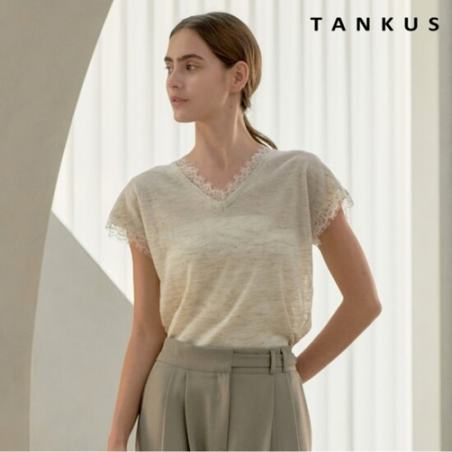 아비스타 탱커스 슬림핏트리밍 반팔 니트 TX2KP028L0