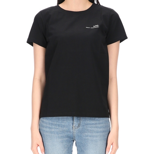 아페쎄 로고 반팔 티셔츠 COFBT F26012 (LZZ, 블랙)_이미지