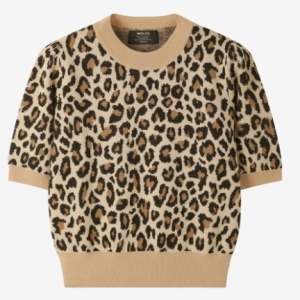 모조에스핀 하이넥 레오파드 니트 풀오버 J253KSK005_이미지
