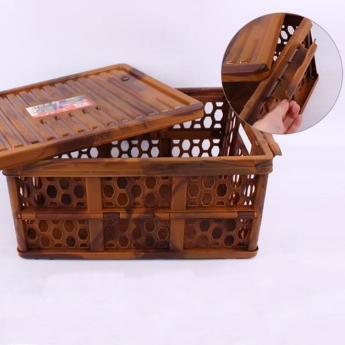 접이식 다용도 정리함 브라운  캠핑용 박스 차량용 자동차 보관 수납 소품